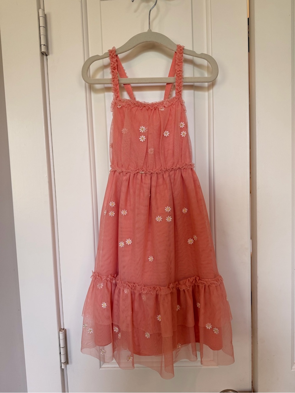 Cat & Jack Coral Pink Floral Mesh Dress